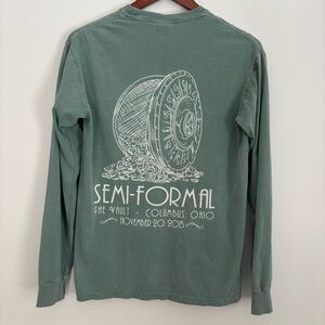 Alpha Xi Delta | Light Green Comfort Colors Long Sleeve Pocket T Shirt | Size S